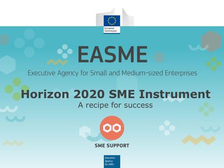 Horizon 2020 SME Instrument A recipe for success.