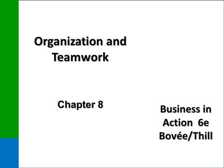 Organization and Teamwork