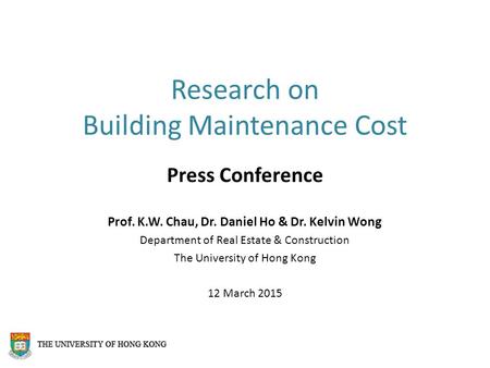 Research on Building Maintenance Cost