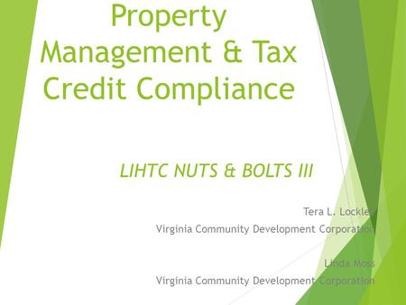 Property Management & Tax Credit Compliance
