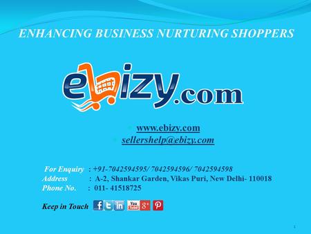 ENHANCING BUSINESS NURTURING SHOPPERS 1  For Enquiry : +91-7042594595/ 7042594596/ 7042594598 Address : A-2, Shankar.