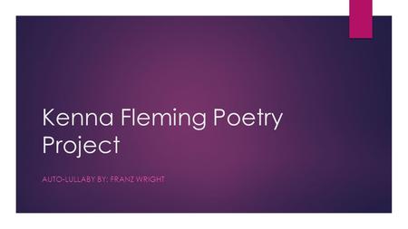 Kenna Fleming Poetry Project