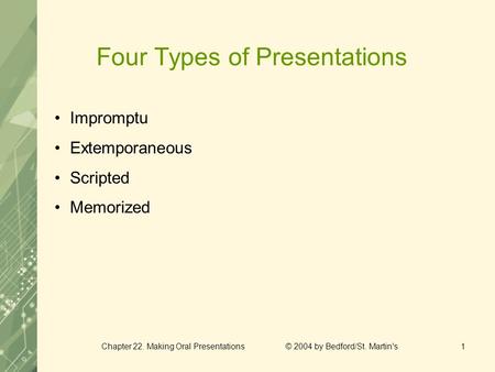 Four Types of Presentations