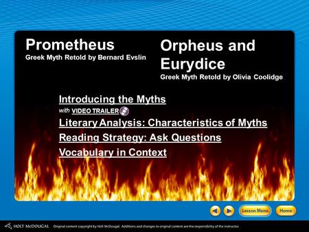 Prometheus Orpheus and Eurydice Introducing the Myths