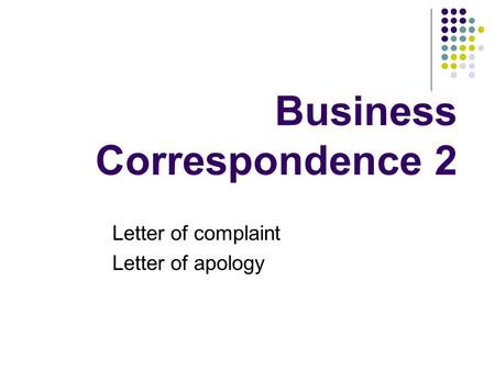 Business Correspondence 2