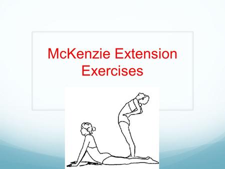 McKenzie Extension Exercises