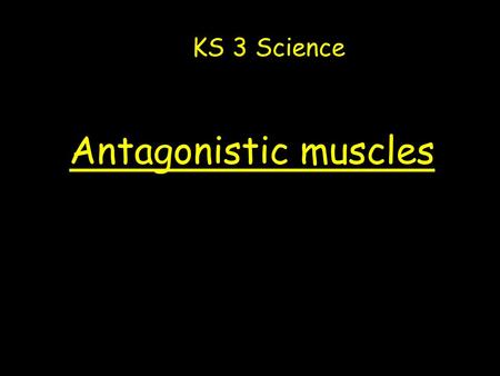 KS 3 Science Antagonistic muscles.