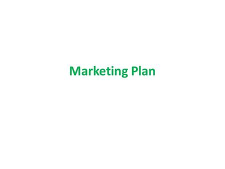 Marketing Plan.