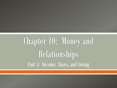 Chapter 10: Money and Relationships