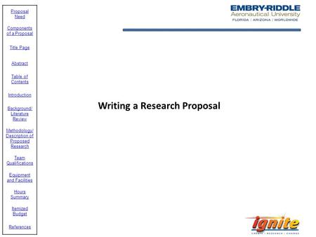 Writing a Research Proposal. Need of Proposal Term Paper, Capstone Project, Thesis, etc. External or Internal Funding Solicited Unsolicited Others.