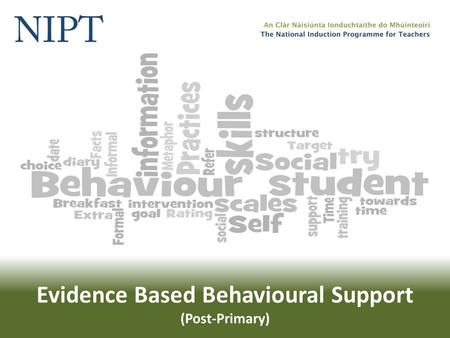 Evidence Based Behavioural Support (Post-Primary).