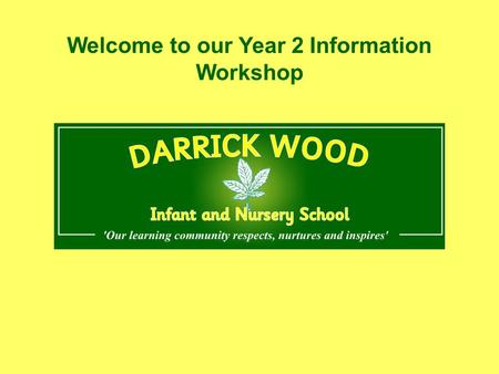 Welcome to our Year 2 Information Workshop. Aims:  To understand how End of Key Stage 1 Assessments are carried out.  To become familiar with end of.