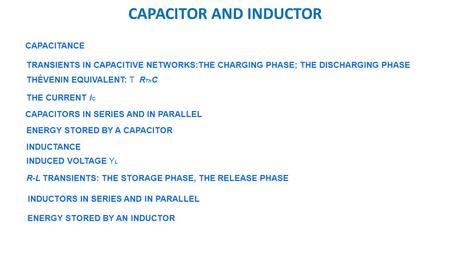 CAPACITOR AND INDUCTOR
