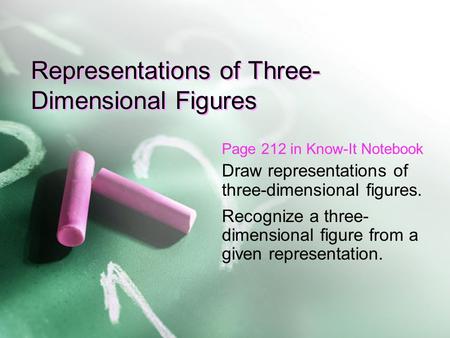 Representations of Three-Dimensional Figures
