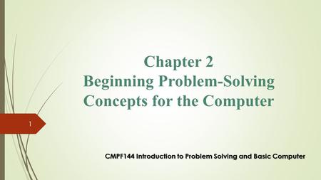 Chapter 2 Beginning Problem-Solving Concepts for the Computer