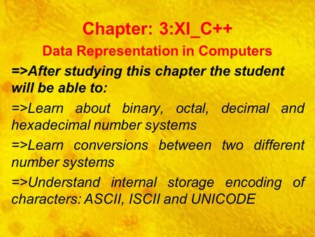 Data Representation in Computers