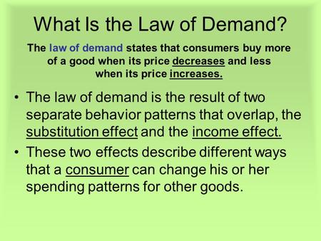 What Is the Law of Demand?
