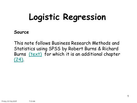 Logistic Regression Source