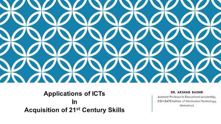 Applications of ICTs In