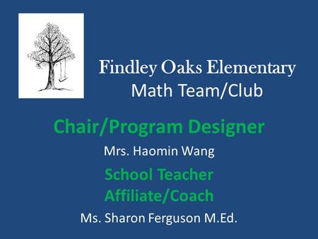 Findley Oaks Elementary Math Team/Club