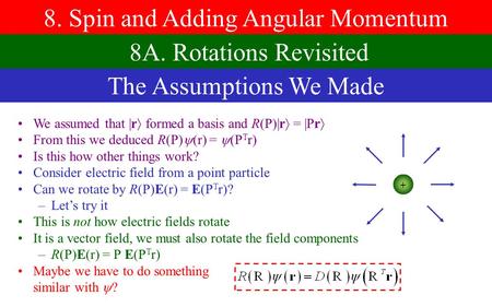 8. Spin and Adding Angular Momentum 8A. Rotations Revisited