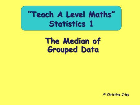 “Teach A Level Maths” Statistics 1