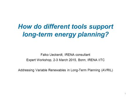 How do different tools support long-term energy planning?