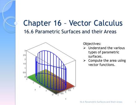Chapter 16 – Vector Calculus