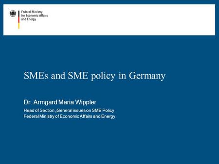 SMEs and SME policy in Germany