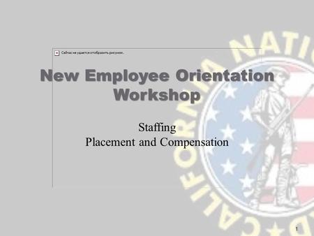 1 New Employee Orientation Workshop Staffing Placement and Compensation.