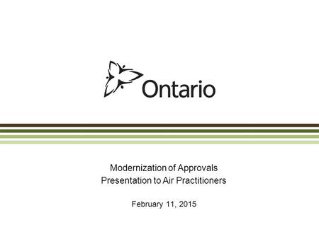 Modernization of Approvals Presentation to Air Practitioners