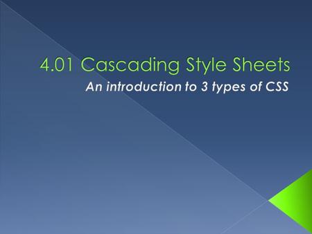 4.01 Cascading Style Sheets