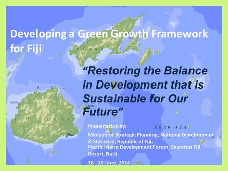 Developing a Green Growth Framework for Fiji
