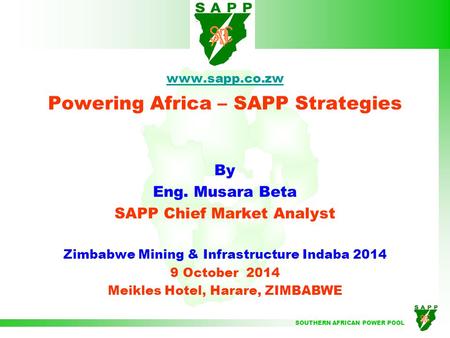 Powering Africa – SAPP Strategies