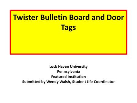 Twister Bulletin Board and Door Tags