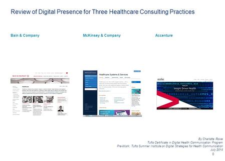 Why Healthcare Consulting? Why These Three?