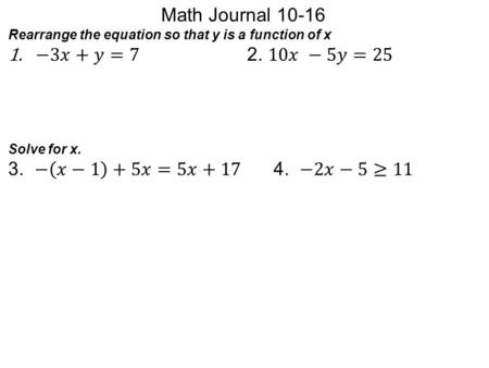 Math Journal −3