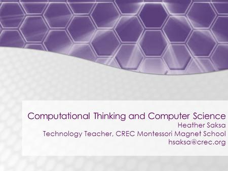Computational Thinking and Computer Science