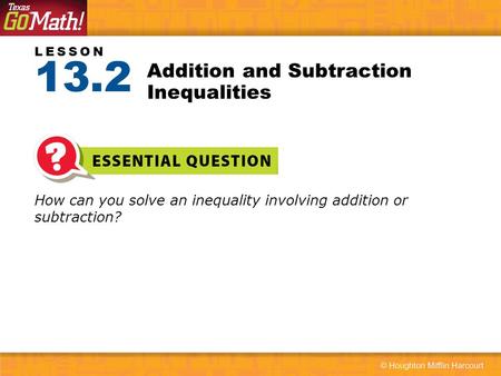 Addition and Subtraction Inequalities
