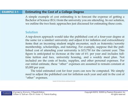 Copyright ©2012, ©2009 by Pearson Education, Inc. All rights reserved. Engineering Economy, Fifteenth Edition William G. Sullivan Elin M. Wicks C. Patrick.