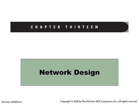 Network Design McGraw-Hill/Irwin