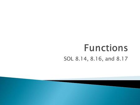 Functions SOL 8.14, 8.16, and 8.17.