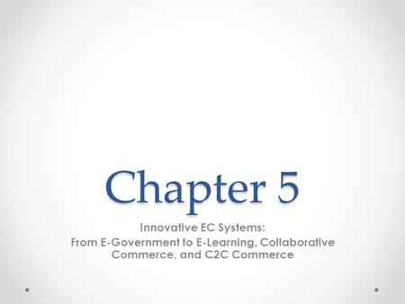 Innovative EC Systems: