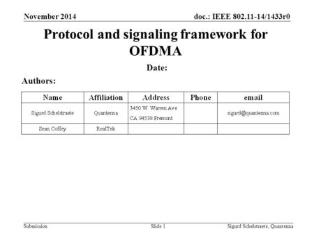 Protocol and signaling framework for OFDMA