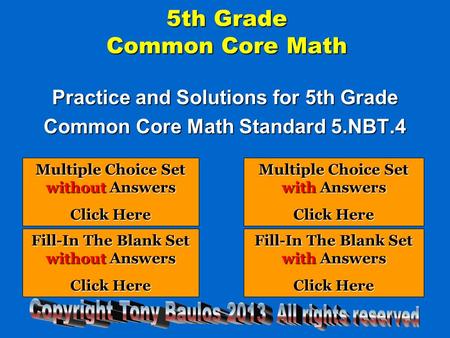 5th Grade Common Core Math