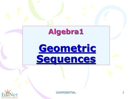 Algebra1 Geometric Sequences