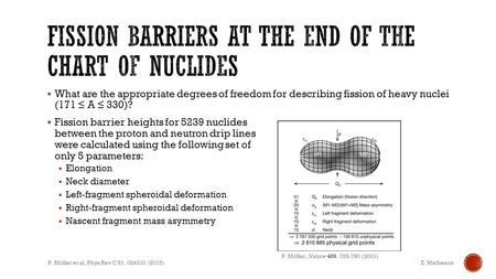  What are the appropriate degrees of freedom for describing fission of heavy nuclei (171 ≤ A ≤ 330)?  Fission barrier heights for 5239 nuclides between.
