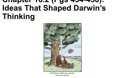 Chapter 16.2 (Pgs ): Ideas That Shaped Darwin’s Thinking