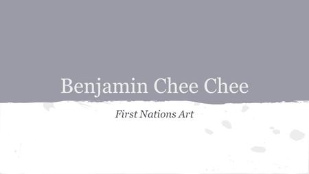 Benjamin Chee Chee First Nations Art.