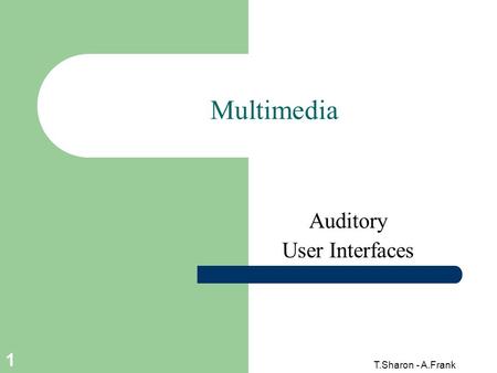 Auditory User Interfaces